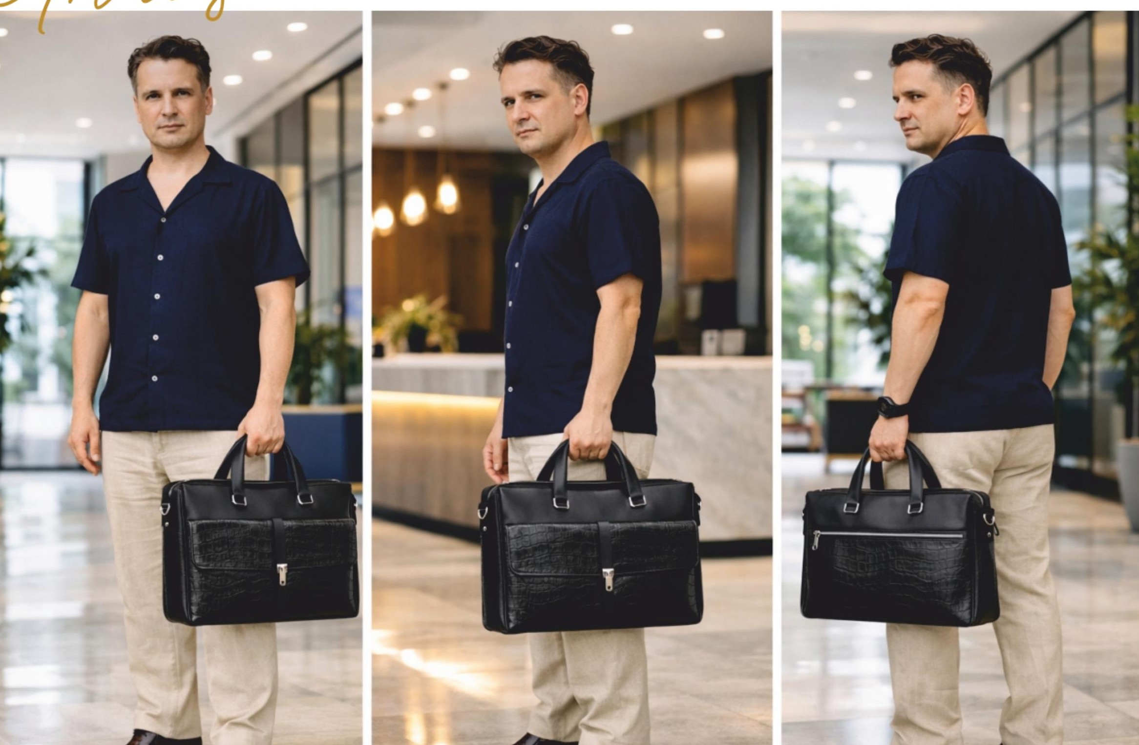 Classio Embossed Business Briefcase - Image 4