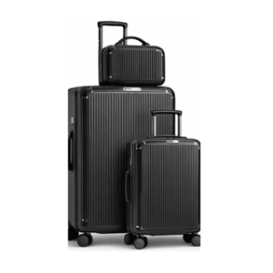 Global DaVinci Quantum Premium Expandable Spinner Luggage Set - Black