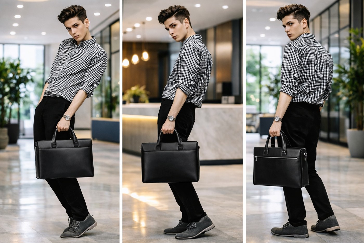 Curve Slim Business Briefcase - Black
