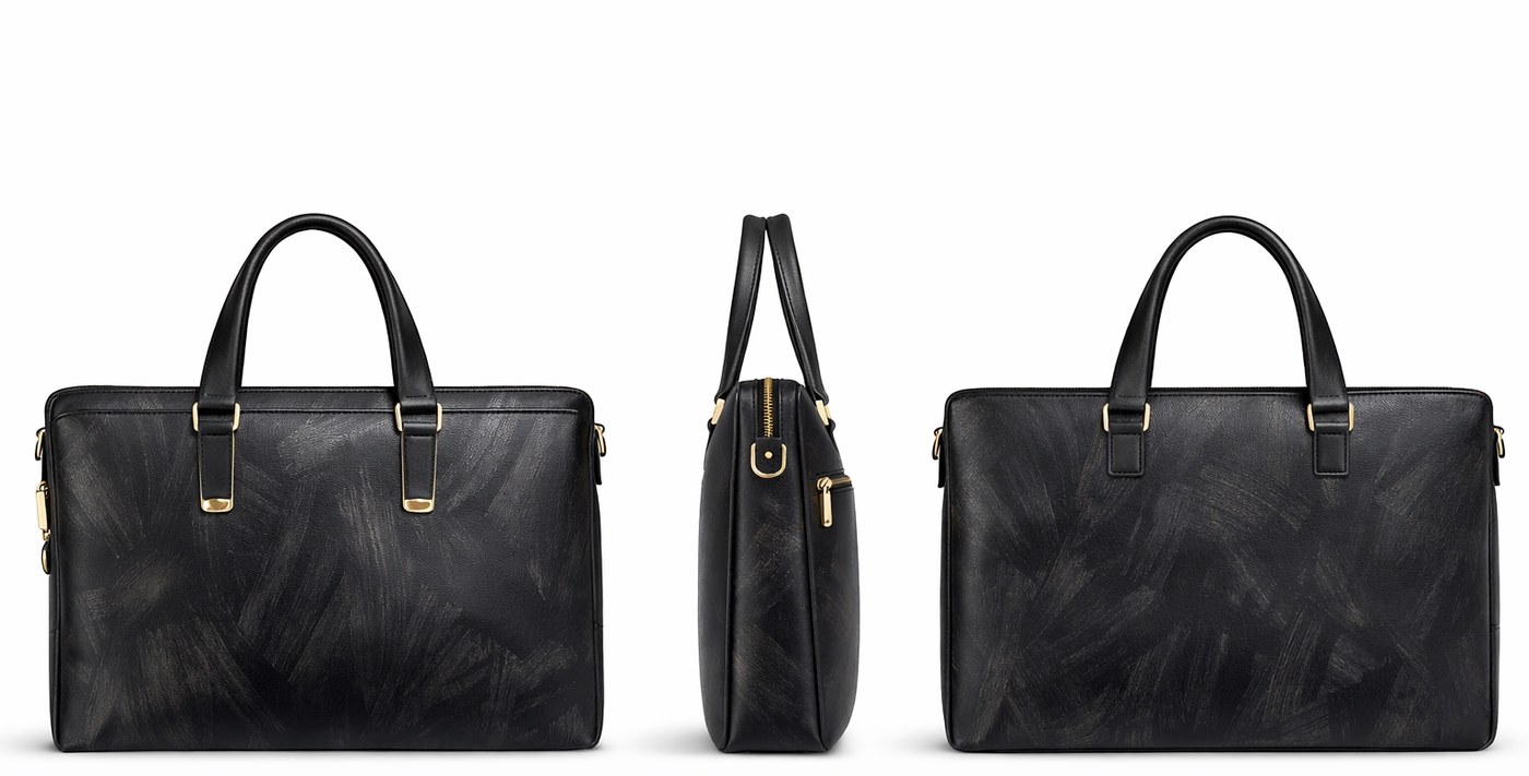 Elite Textured Executive Briefcase - Black