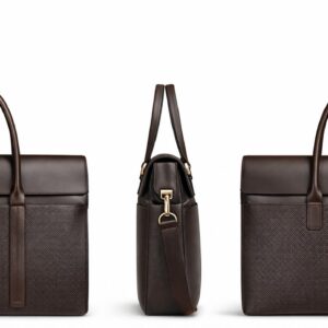 Flippure Textured Business Briefcase - Dark Brown