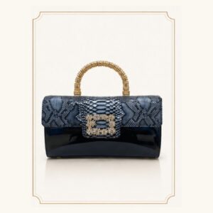 Midnight Crystal Handle Clutch
