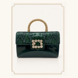 Emerald Crystal Handle Clutch