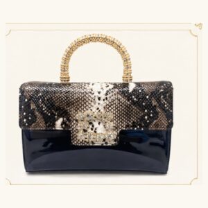 Python Crystal Handle Clutch