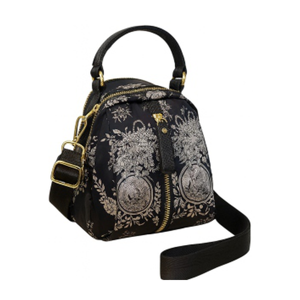 Petals Black Floral Mini Dome Crossbody
