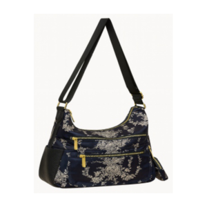 Petals Black Floral Baguette Shoulder Bag