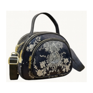 Petals Black Floral Compact Crossbody