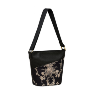 Petals Black Floral Bucket Shoulder Bag