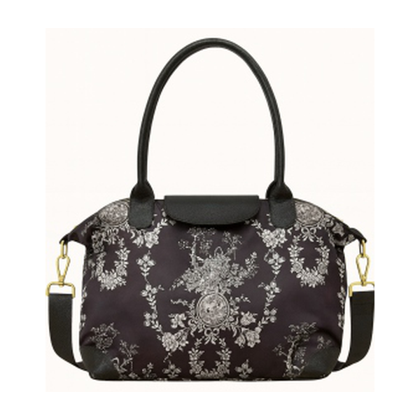 Petals Black Floral Large Carryall